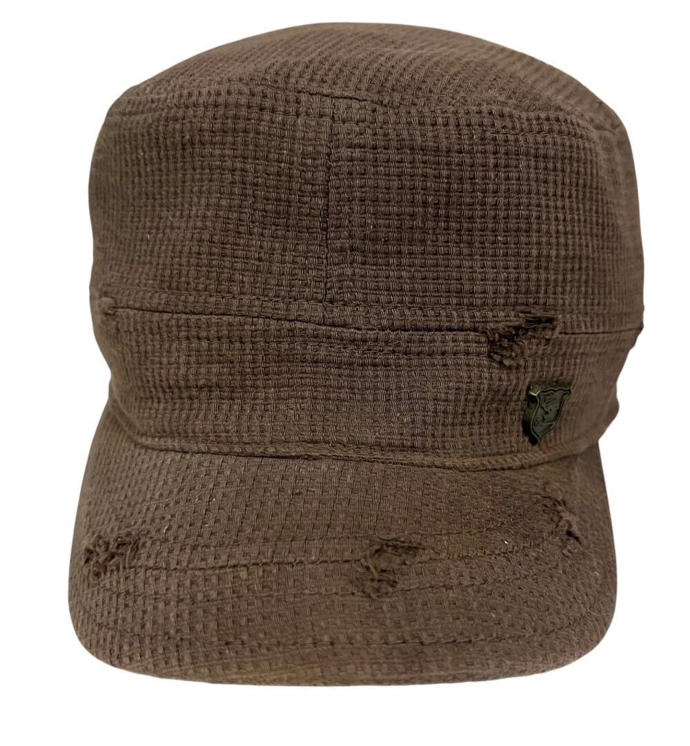 Peter Grimm Cadet Cap Hat Distressed Brown Cotton Size L/XL